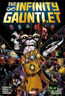 Infinity Gauntlet Omnibus by Mark Gruenwald, Bret Blevins, Tom Smith, Gavin Curtis, Rick Leonardi, Dave Ross, Terry Kavanagh, Dann Thomas, Dan Lawlis, George Pérez, Bob Budiansky, Tom Raney, Dave Hoover, James Brock, Chris Marrinan, Jim Starlin, Greg Capullo, Ron Marz, Roy Thomas, Tony DeZúñiga, Peter David, Ron Lim, Dale Keown, Ann Nocenti