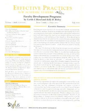 Effective Practices for Academic Leaders: Faculty Development Programs by Carole J. Bland, Kelly R. Risbey