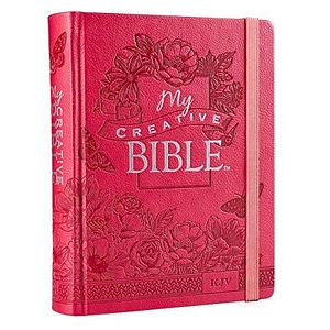 KJV Holy Bible, My Creative Bible, Faux Leather Hardcover - Ribbon Marker, King James Version, Pink Floral w/Elastic Closure by Anonymous