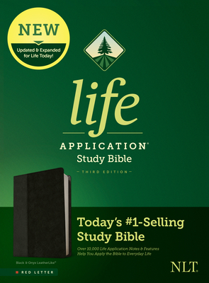 NLT Life Application Study Bible, Third Edition (Red Letter, Leatherlike, Black/Onyx) by 