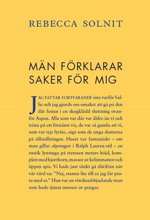 Män förklarar saker för mig by Rebecca Solnit