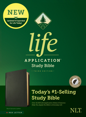 NLT Life Application Study Bible, Third Edition (Red Letter, Genuine Leather, Black, Indexed) by 