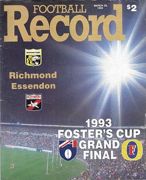 1993 Foster's Cup Grand Final Footy Record Richmond vs. Essendon by 