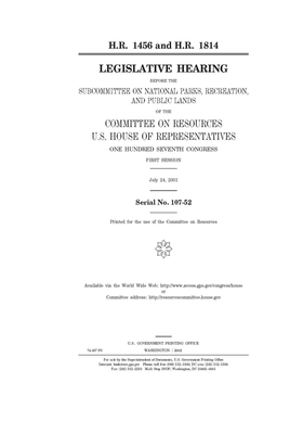 H.R. 1456 and H.R. 1814 by Committee on Resources (house), United States Congress, United States House of Representatives