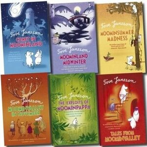 Moomins books - 6 books: The Finn Family Moomintroll pack (The Exploits of Moominpappa / Tales from Nominally / Moomin Summer Madness / Moominland Midwinter / Finn Family Moomintroll / Comet in Moominland rrp £29.94) by Tove Jansson