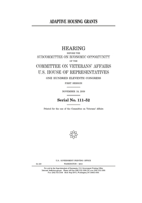 Adaptive housing grants by Committee On Veterans (house), United St Congress, United States House of Representatives