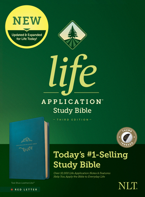 NLT Life Application Study Bible, Third Edition (Red Letter, Leatherlike, Teal Blue, Indexed) by 