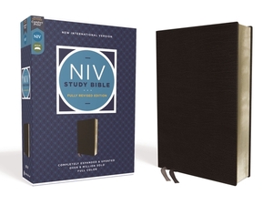 NIV Study Bible, Fully Revised Edition, Bonded Leather, Black, Red Letter, Comfort Print by 