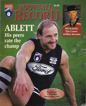 1995 Round 6 Footy Record Footscray vs. Geelong by 