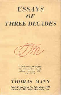 Essays of Three Decades by Thomas Mann