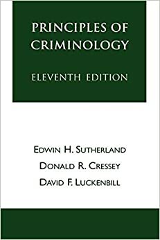 Criminology by Donald, Cressey, Edwin H. Sutherland