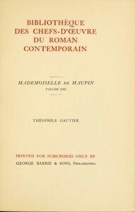 Mademoiselle de Maupin v. 1 by I.G. Burnham, Théophile Gautier