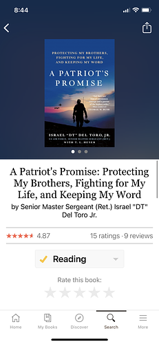 A Patriot's Promise: Protecting My Brothers, Fighting for My Life, and Keeping My Word by Israel Dt del Toro Jr