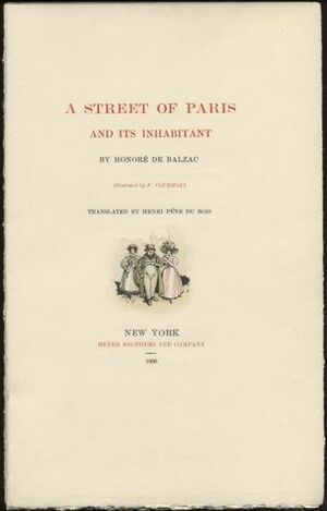 A Street of Paris and Its Inhabitant by Honoré de Balzac