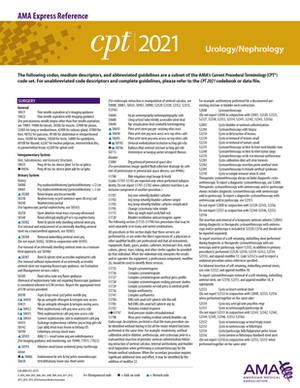 CPT 2021 Express Reference Coding Card: Urology/Nephrology by American Medical Association