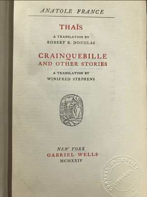 Thaïs, Crainquebille, and Other Stories by Anatole France