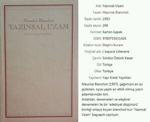 Yazınsal Uzam by Maurice Blanchot