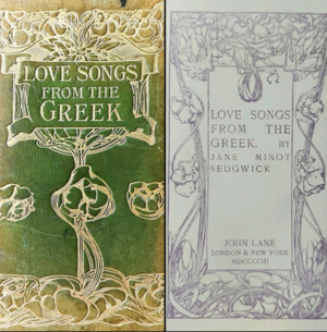Love Songs from the Greek by Jane Minot Sedgwick