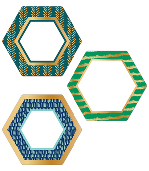 One World Hexagons with Gold Foil Cut-Outs by 