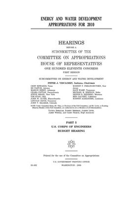 Energy and water development appropriations for 2010 by Committee on Appropriations (house), United States House of Representatives, United State Congress