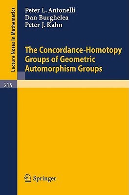 The Concordance-Homotopy Groups of Geometric Automorphism Groups by P. J. Kahn, P. L. Antonelli, D. Burghelea