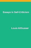 Essays on Self-Criticism by Louis Althusser