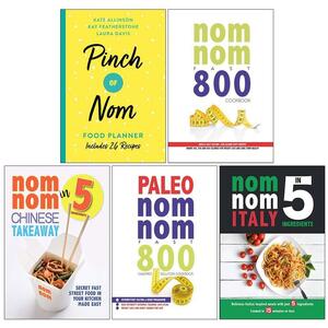 Pinch of Nom Food Planner, Nom Nom Fast 800 Cookbook, Nom Nom Chinese Takeaway, Paleo Nom Nom Fast 800 Cookbook, Nom Nom Italy In 5 Ingredients 5 Books Collection Set by Iota, Pinch of Nom