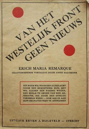 Van het westelijk front geen nieuws by Erich Maria Remarque