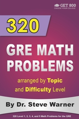 320 GRE Math Problems arranged by Topic and Difficulty Level: 160 GRE Questions with Solutions, 160 Additional Questions with Answers by Steve Warner