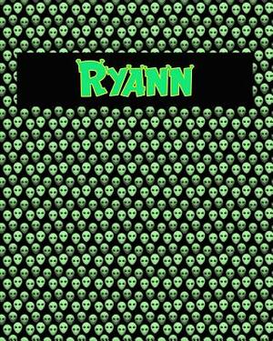 120 Page Handwriting Practice Book with Green Alien Cover Ryann: Primary Grades Handwriting Book by Sheldon Franks