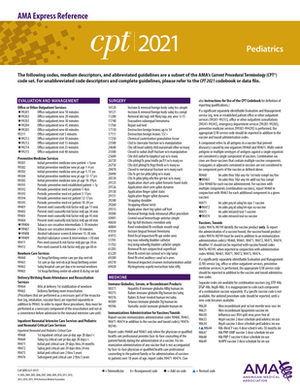 CPT 2021 Express Reference Coding Card: Pediatrics by American Medical Association