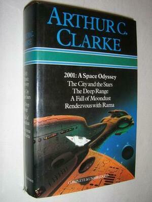 2001: A Space Odyssey, The City and the Stars, The Deep Range, A Fall of Moondust, Rendevous with Rama by Arthur C. Clarke