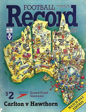 1987 Grand Final Footy Record Carlton vs. Hawthorn by 