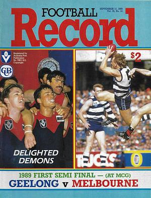 1989 First Semi Final Footy Record Geelong vs. Melbourne by 