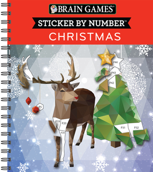 Brain Games - Sticker by Number: Christmas (Geometric Stickers) by New Seasons, Brain Games, Publications International Ltd