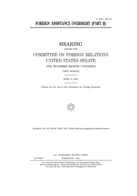 Foreign assistance oversight by Committee on Foreign Relations (senate), United States Congress, United States Senate