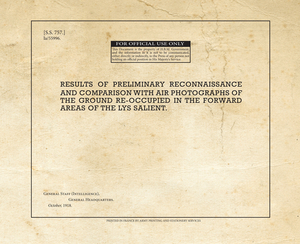 Results of Preliminary Reconnaissance and Comparison with Air Photographs of the Ground Reoccupied in the Forward Areas of the Lys Salient by War Office