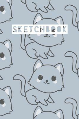 Sketchbook: Kawaii Cute Gray Cat Pattern by Frasier Cheng-Binns