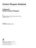 Nuclear Weapons Databook, Volume 4 by Milton M. Hoenig, Thomas B. Cochran, William M. Arkin