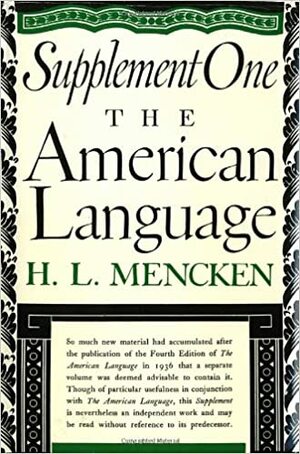 The American Language Supplement 1 by H.L. Mencken