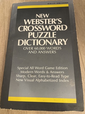New Webster's Crossword Puzzle Dictionary Over 60,000 Words and Answers  by Kristy Lee
