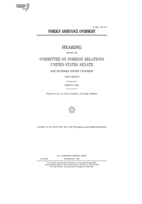 Foreign assistance oversight by Committee on Foreign Relations (senate), United States Congress, United States Senate