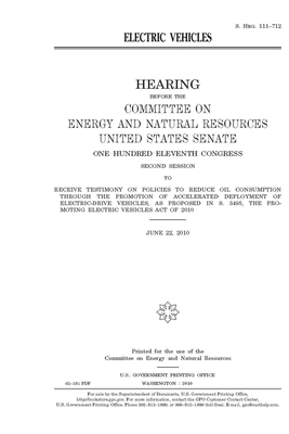 Electric vehicles by United States Congress, United States Senate, Committee on Energy and Natura (senate)