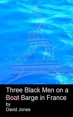 Three black men on a boat barge in France by David Jones