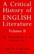 A Critical History of English Literature, Volume 2: The Restoration to the Present Day by David Daiches
