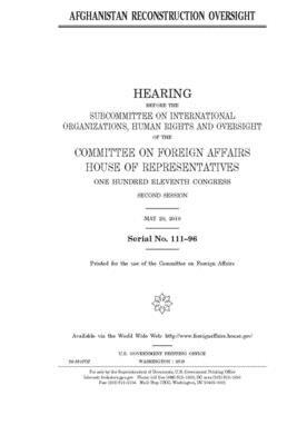 Afghanistan reconstruction oversight by United Stat Congress, Committee on Foreign Affairs (house), United States House of Representatives