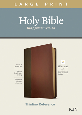 KJV Large Print Thinline Reference Bible, Filament Enabled Edition (Red Letter, Leatherlike, Brown/Mahogany) by 