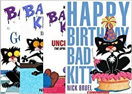 Bad Kitty 4 Book Set in Slipcase (Includes Bad Kitty Meets the Baby; Bad Kitty Vs Uncle Murray, Bad Kitty Gets A Bath; Happy Birthday, Bad Kitty) by Nick Bruel