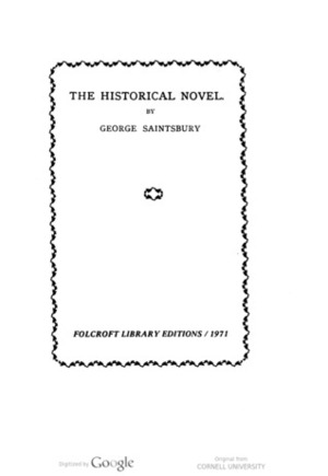 The Historical Novel by George Saintsbury