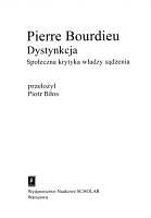 Dystynkcja. Społeczna krytyka władzy sądzenia by Pierre Bourdieu